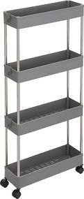 Pojízdný úložný vozík, plast, šedá, APV-E1008 GREY