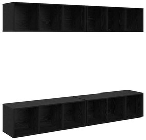 Fali TV Szekrény 4 pcs Musta tammi 37 x 37 x 107.5 cm