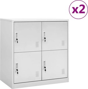 vidaXL 2 db világosszürke acél zárható szekrény 90 x 45 x 92,5 cm
