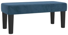 sötétkék bársony rugós ágy matraccal 120 x 200 cm