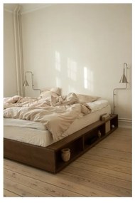 Barna borovi fenyő franciaágy ágyráccsal 180x200 cm Ziggy – Karup Design