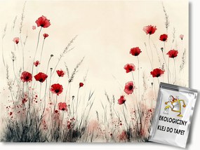 Fotótapéta Flizelina Természet Kert Rét Virágok Piros Pipacsok 400x280 ragasztó