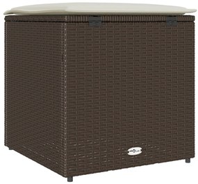 kültéri tároló doboz Barna és krém Rattan Közepes Tárolás