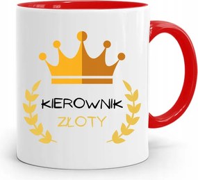 Piros Bögre Vezetőnek Arany Nyomtatott Menedzser fényképpel