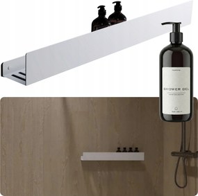 Zuhanypolc Fehér Hosszú Loft Fém Fürdőszobai 80 cm Adagoló