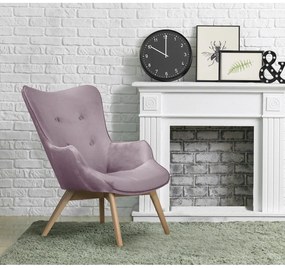 Levendula színű bársony fotel Niko – Ropez