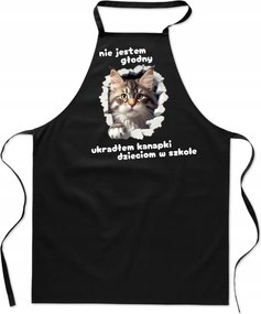 Konyhai Kötény fekete Grillezéshez nem vagyok éhes ajándék FA_725_cz