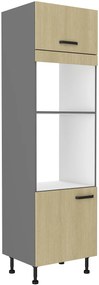 Konyhai élelmiszeres szekrény  a sütöhöz Scarmi 60 DPM 215 2F (Antracit + Herringbone scandi). 1049766
