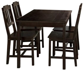 Asztal + 4 szék 8849 sötétbarna lakk