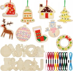 36 db karĂĄcsonyi fa dekorĂĄciĂł keresztszemes fa hĂmzĂ©shez