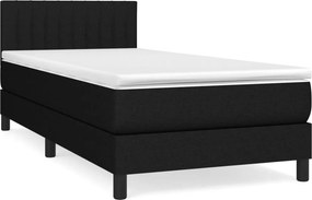 vidaXL fekete szövet rugós ágy matraccal 90x200 cm