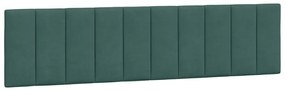 sötétzöld bársony ágykeret LED-világítással 200 x 200 cm
