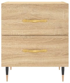 2 db sonoma tölgy színű szerelt fa éjjeliszekrény 40x35x47,5 cm