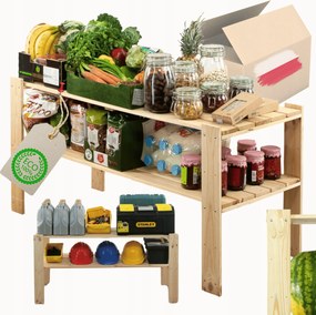 Könyvespolc játékpolc fa könyvespolc kamra 64cm Fenyő