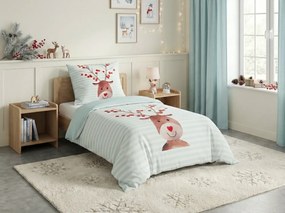 Gyermek ágynemű Renforcé pamutból FYNN FROST világoskék Ágyneműhuzat mérete: 80 x 80 cm | 135 x 200 cm