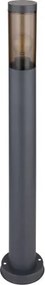 Globo 31588SA Kültéri lámpa rozsdamentes acél antracit, műanyag füst színű, IP44, ø: 127mm, M: 800mm, izzó nélkül 1x E27 23W 230V