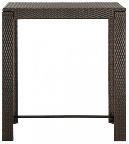 7 részes barna polyrattan kerti bárszett párnákkal