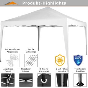 INSTENT BASIC Kerti pavilon 3 x 3 m fehér + 4 oldalfal
