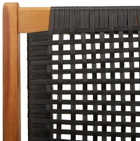 Kerti pad Fekete 122x76x73,5 cm Tömör akácfából