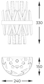 Zuma Line W0567-02D-B57G - Fali lámpa CONSTANTINOPLE 2xG9/28W/230V arany