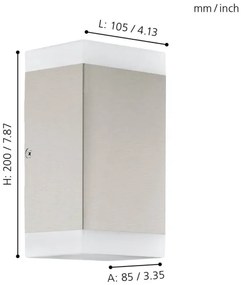 Eglo 75545 - LED kültéri fali lámpa CARPINERA 2xGU10/4,6W/230V IP44