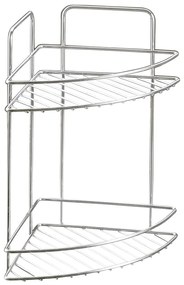 Fényes ezüstszínű acél fürdőszobai polc Luxy – Metaltex