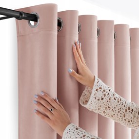 Filumi Velvet függöny sima átvezető étkező Világos Rózsaszín 530x240