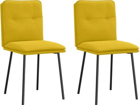 vidaXL 2 db sárga bársony étkezőszék