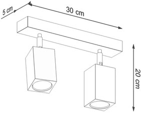 Sollux SL.1036 - Spotlámpa KEKE 2xGU10/40W/230V tölgy