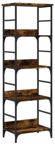 füstös tölgy színű szerelt fa könyvespolc 50 x 33 x 153 cm
