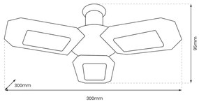 LED Mennyezeti reflektor 3xE27/16,7W/230V 4000K