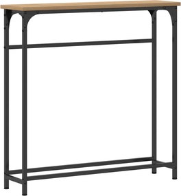 vidaXL Konzolasztal polcokkal Artisan tölgy 75 x 19,5 x 75 cm Faanyag