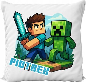 Párna Pixel Építőkockák Játék Creeper Gyémánt Kard Név