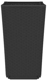 2 db fekete polipropilén kerti ültetőláda 32,5 x 32,5 x 57 cm
