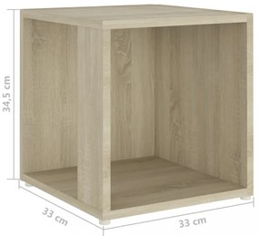 sonoma tölgy színű szerelt fa kisasztal 33 x 33 x 34,5 cm