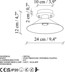 Koniksivama N-662 világoskék fém függőlámpa, Ø24 cm