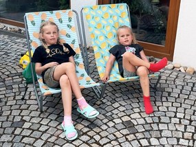 2 db összecsukható strandnyugágy szett SAND PINEAPPLE, színes