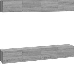 vidaXL 4 db szürke sonoma színű fali TV-szekrény 100 x 30 x 30 cm