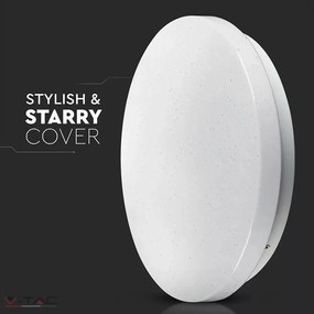V-TAC 35 Cm LED Mennyezeti Lámpa Csillagokkal 24W, Bling Star Cover 3in1, Változtatható Szín Hideg - Természetes - Meleg Fehér