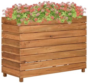 vidaXL újrahasznosított tíkfa és acél magaságyás 100 x 40 x 72 cm