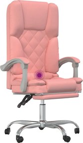 vidaXL rózsaszín műbőr dönthető irodai masszázsszék