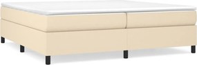 vidaXL krémszínű szövet rugós ágy matraccal 200 x 200 cm