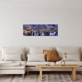 Vízesések képe (órával) (90x30 cm)