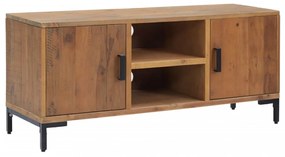 barna tömör újrahasznosított fenyőfa TV-szekrény 110x35x48 cm