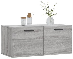 szürke sonoma színű szerelt fa faliszekrény 80 x 36,5 x 35 cm