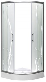 Spirit Bamboo 90x90 cm íves zuhanykabin zuhanytálcával