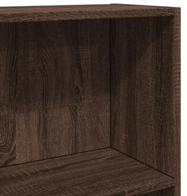 barna tölgy színű szerelt fa könyvszekrény 60 x 24 x 143 cm