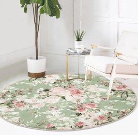 Világoszöld mosható-robotporszívóval tisztítható kerek szőnyeg ø 100 cm Comfort – Mila Home