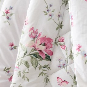 Krémszínű steppelt ágytakaró 200x200 cm Bridgerton Penelope Floral – Catherine Lansfield