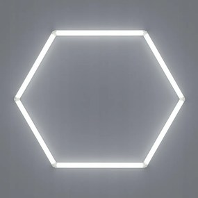 Hexagon panel lámpa 1 plafon fehér garázshoz 6500K